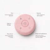 Painel de controle do Secador Stellar Rosa com botões de temperatura e velocidade