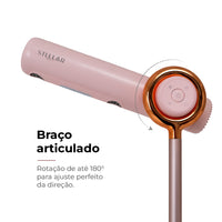 Braço articulado do Secador Stellar Rosa, tecnologia mãos-livres em ação