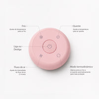 Painel de controle do Secador Stellar Rosa com botões de temperatura e velocidade