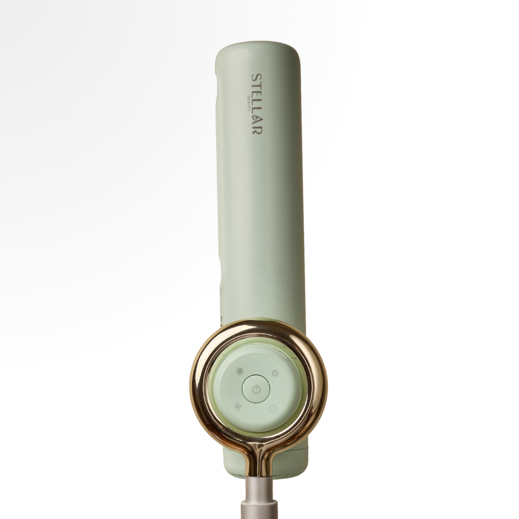 Secador de cabelo Stellar Verde em detalhe, design premium