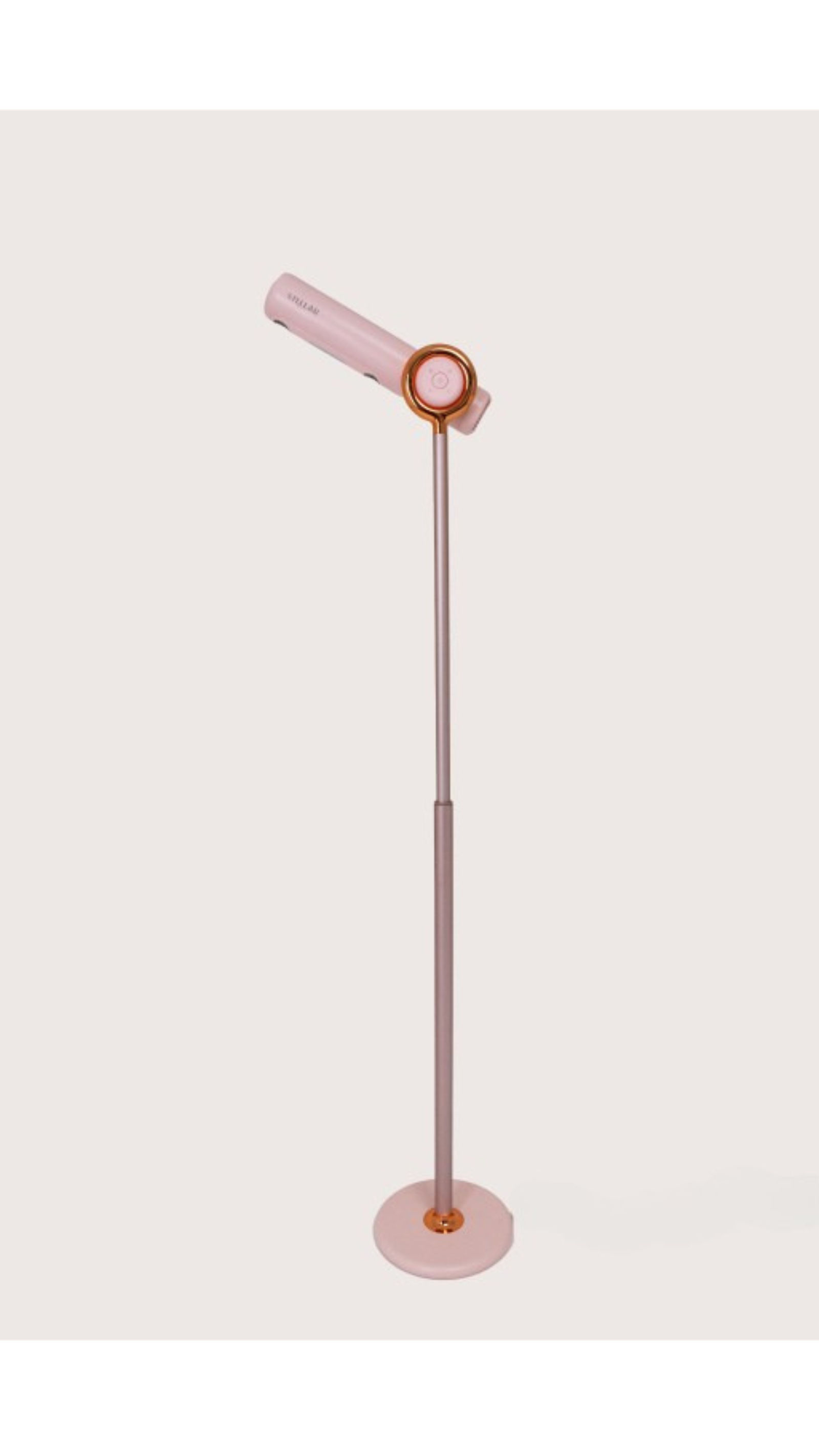 Secador de cabelo mãos livres de pé rosa tecnologia